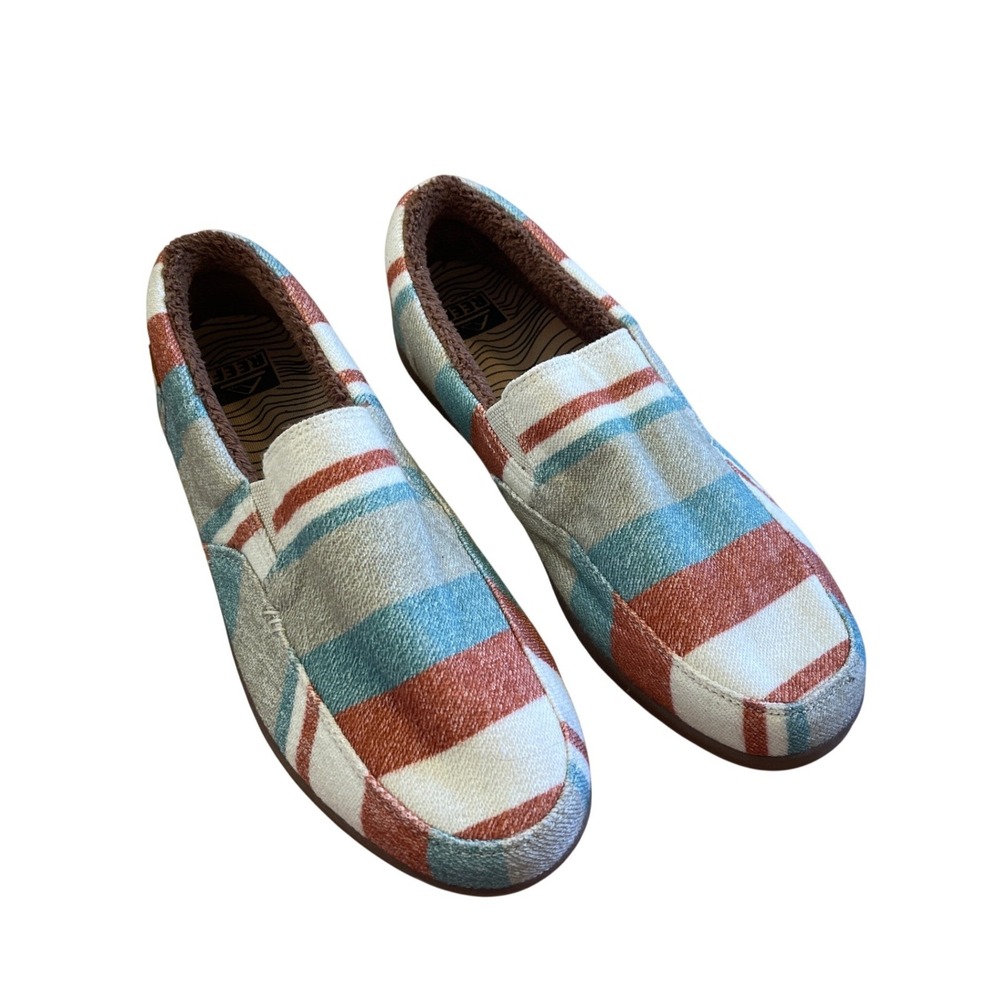 Reef Coast Cozy Mens 13 Striped Mule Slipper Slip On Multi Color Shoe RF0A3YLN